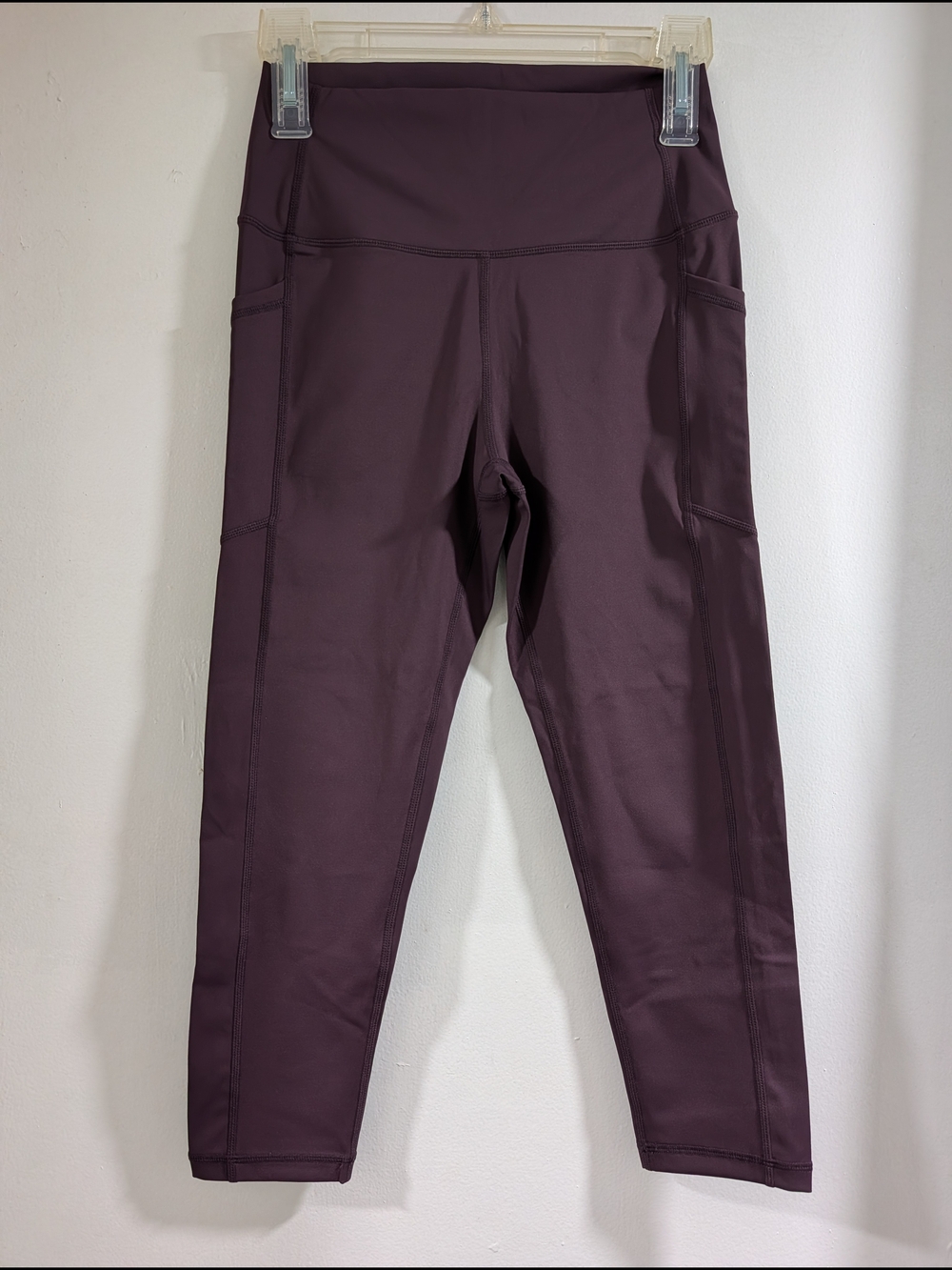 Zyia Active High-Waist Plum Leggings with Side Pockets